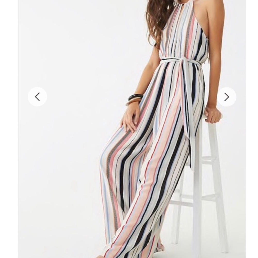 Striped Wide Leg Jumpsuit
